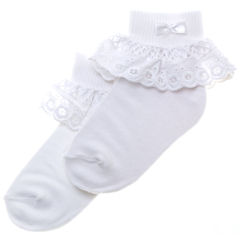 TFT WHITE FRILLY SOCKS (5 PAIRS)