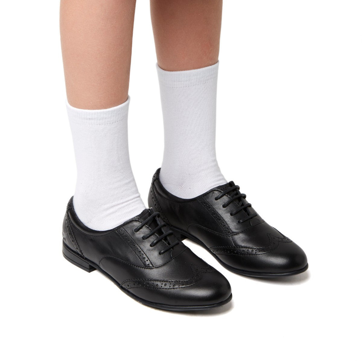 Matilda Black Brogues Girls Clarks FinjaBrogue Girls Black Leather